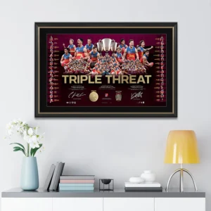 Brisbane Lions 2026 AFL Premiers Canvas With Inner Frame - TMTHU9600