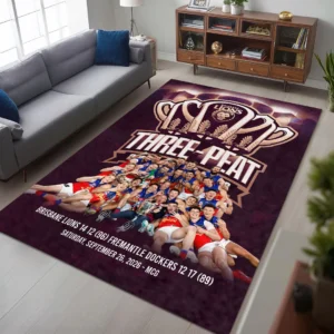 Brisbane Lions 2026 AFL Premiers Rectangular Rug - HOATT21325