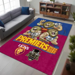 Brisbane Lions 2026 AFL Premiers Rectangular Rug - HOATT21332