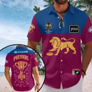 Brisbane Lions 2026 AFL Premiers Short Sleeve Button-Down Shirt - HOATT21331