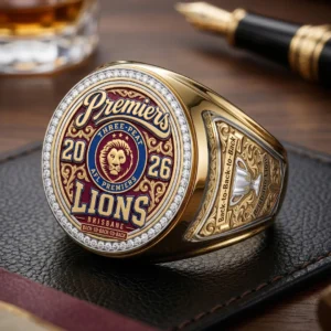 Brisbane Lions 2026 AFL Premiers 3D Engraved Ring - TMTHU9579