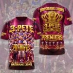 Brisbane Lions Threepeat Premiers 3D Apparel – TMTHU9590