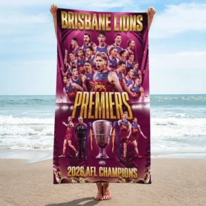 Brisbane Lions Rectangle Beach Towel - TMTHU9578