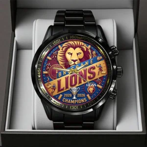 Brisbane Lions Black Stainless Steel Watch - TMTHU9582