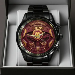 Brisbane Lions Black Stainless Steel Watch - TMTHU9583