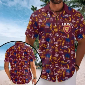 Brisbane Lions Short Sleeve Button-Down Shirt - HOATT21193