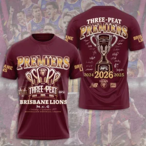 Brisbane Lions Threepeat Premiers 3D Apparel – TMTHU9621