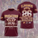 Brisbane Lions Threepeat Premiers 3D Apparel – TMTHU9627