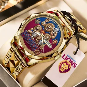 Brisbane Lions Threepeat Premiers Alloy Luxury Quartz Watch - TMTHU9595