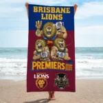 Brisbane Lions Threepeat Premiers Rectangle Beach Towel – TMTHU9593