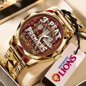 Brisbane Lions Threepeat Premiers Alloy Luxury Quartz Watch - TMTHU9644