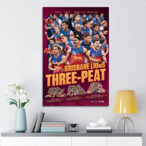 Brisbane Lions 2026 AFL Premiers Canvas With Inner Frame - TANTN25814