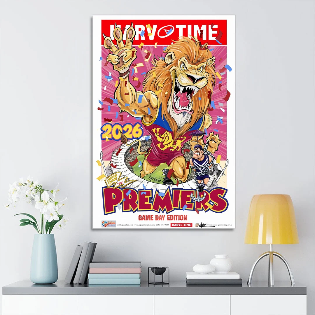 Brisbane Lions 2026 AFL Premiers Canvas With Inner Frame - TANTN25882