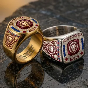 Brisbane Lions 2026 AFL Premiers 3D Engraved Ring - TANTN25865