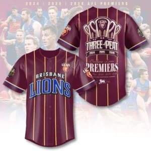 Brisbane Lions Threepeat Premiers Baseball Jersey - TANTN25841