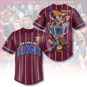 Brisbane Lions Threepeat Premiers Baseball Jersey - TANTN25842