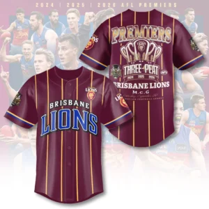 Brisbane Lions Threepeat Premiers Baseball Jersey - TANTN25852