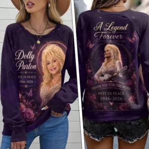 Dolly Parton Round Neck Raglan Sleeve Sweatshirt – TMTHU9035