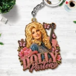 Dolly Parton Custom Shape 2-sided Keychain – HOATT20825