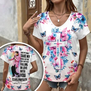 Elvis Presley 3D Women’s V-Neck T-Shirt - HOATT20908