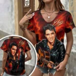 Elvis Presley 3D Women’s V-Neck T-Shirt – HOATT20961