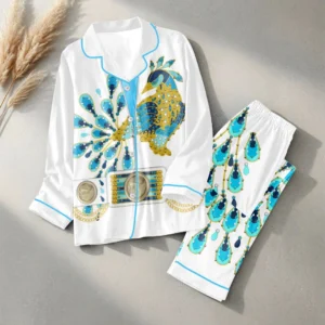 Elvis Presley Satin Pajama Set with Piping - HOATT20862
