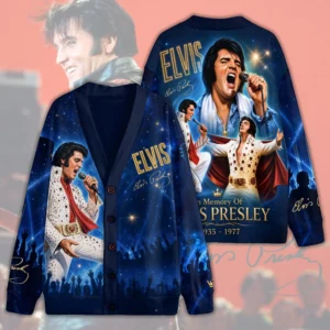 Elvis Presley Knitted V-neck Cardigan - TMTHU9121
