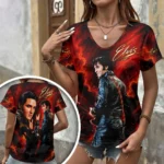 Elvis Presley 3D Women’s V-Neck T-Shirt – HOATT21151