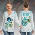 Elvis Presley Women’s Long Sleeve Neckline Tie Sweatshirt – HOATT21275
