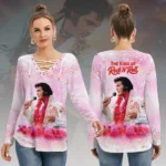 Elvis Presley Women’s Long Sleeve Neckline Tie Sweatshirt – HOATT21276