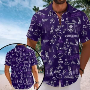 Fremantle FC Short Sleeve Button-Down Shirt - HOATT21194