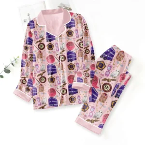 Harry Potter Satin Pajama Set with Piping - TMTHU8973