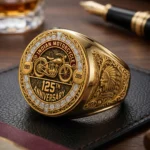 Indian Motorcycle 125th Anniversary 3D Engraved Ring – TMTHU9196