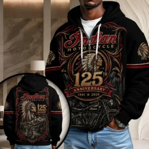 Indian Motorcycle 125th Anniversary 3D Unisex Waffle Hoodie - TMTHU9538