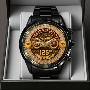 Indian Motorcycle 125th Anniversary Black Stainless Steel Watch - TMTHU9230