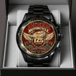 Indian Motorcycle 125th Anniversary Black Stainless Steel Watch – TMTHU9543