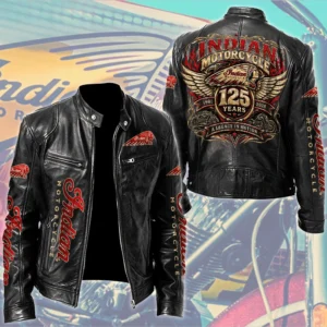 Indian Motorcycle 125th Anniversary Motorcycle Leather Jacket - TMTHU9330