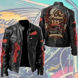 Indian Motorcycle 125th Anniversary Motorcycle Leather Jacket - TMTHU9332
