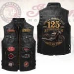 Indian Motorcycle 125th Anniversary Premium 2D Sleeveless Leather Vest – HOATT20794