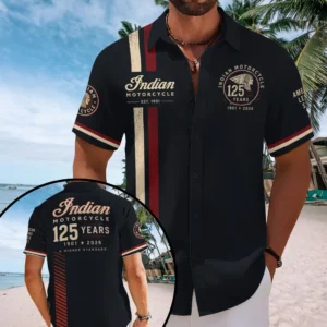 Indian Motorcycle 125th Anniversary Short Sleeve Button-Down Shirt - TMTHU9105