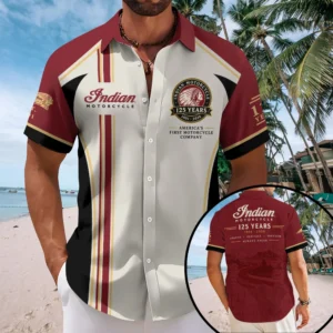 Indian Motorcycle 125th Anniversary Short Sleeve Button-Down Shirt - TMTHU9106