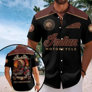 Indian Motorcycle 125th Anniversary Short Sleeve Button-Down Shirt - HOATT20904
