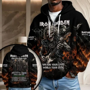 Iron Maiden 2026 World Tour 3D Unisex Waffle Hoodie - TMTHU9537