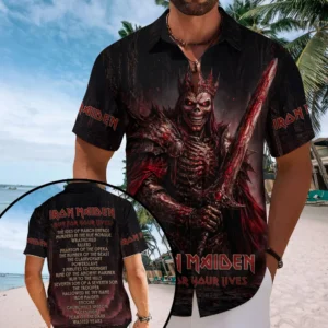 Iron Maiden 2026 World Tour Short Sleeve Button-Down Shirt - TMTHU9145