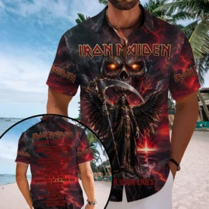 Iron Maiden 2026 World Tour Short Sleeve Button-Down Shirt - TMTHU9541