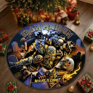 Iron Maiden Foldable Round Rug - TMTHU9495