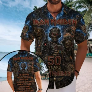 Iron Maiden Short Sleeve Button-Down Shirt - TMTHU9072