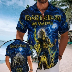 Iron Maiden Short Sleeve Button-Down Shirt - TMTHU9476
