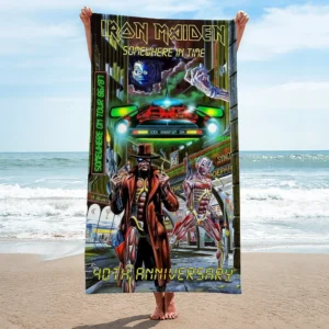 Iron Maiden: Somewhere In Time 40th Anniversary Rectangle Beach Towel - TMTHU9119