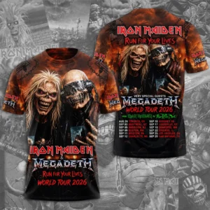 Iron Maiden x Megadeth 2026 World Tour 3D Apparel - TMTHU9522